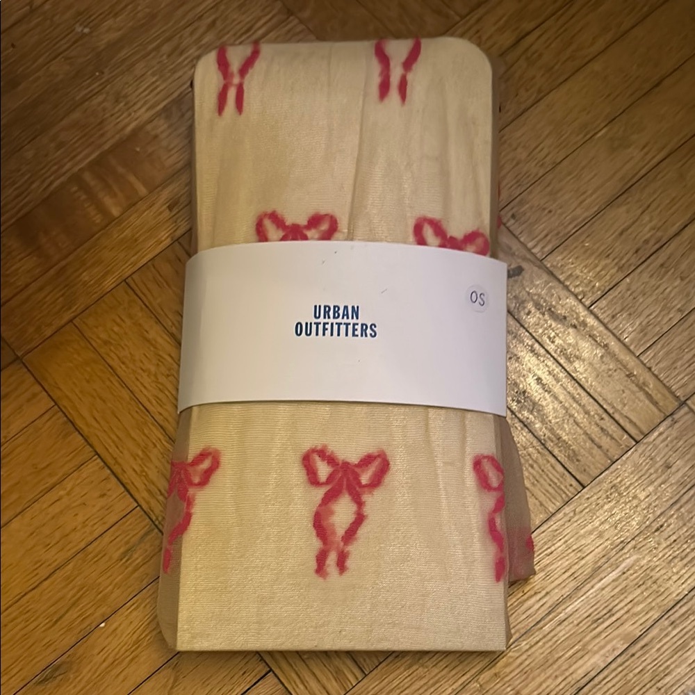 Urban Outfitters Sheer Tights with Pink Bows